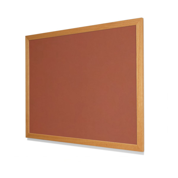 2207 Cinnamon Bark Colored Cork Forbo Bulletin Board with Red Oak Frame